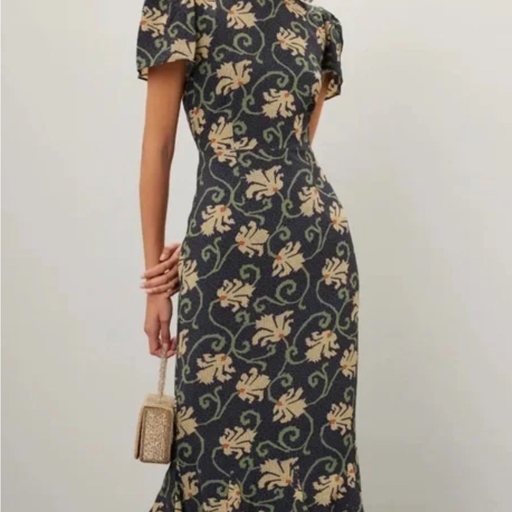 RHODE - LULANI DRESS in BLACK MOSAIC BLOSSOM - size 2